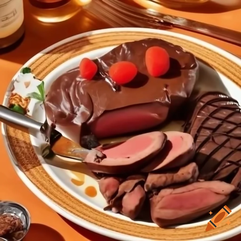 Dinner featuring chocolate and steaks
