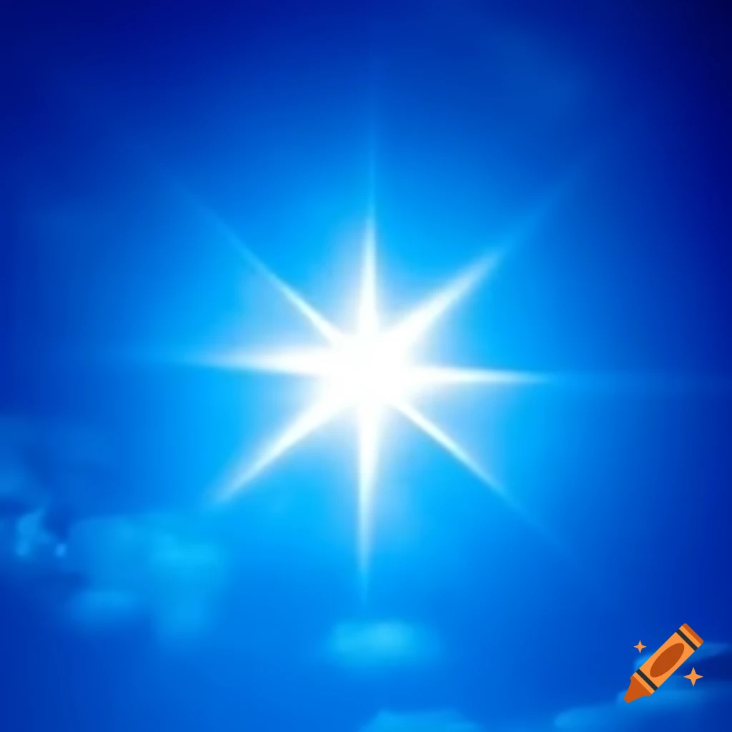 Beautiful bright blue star in the sky