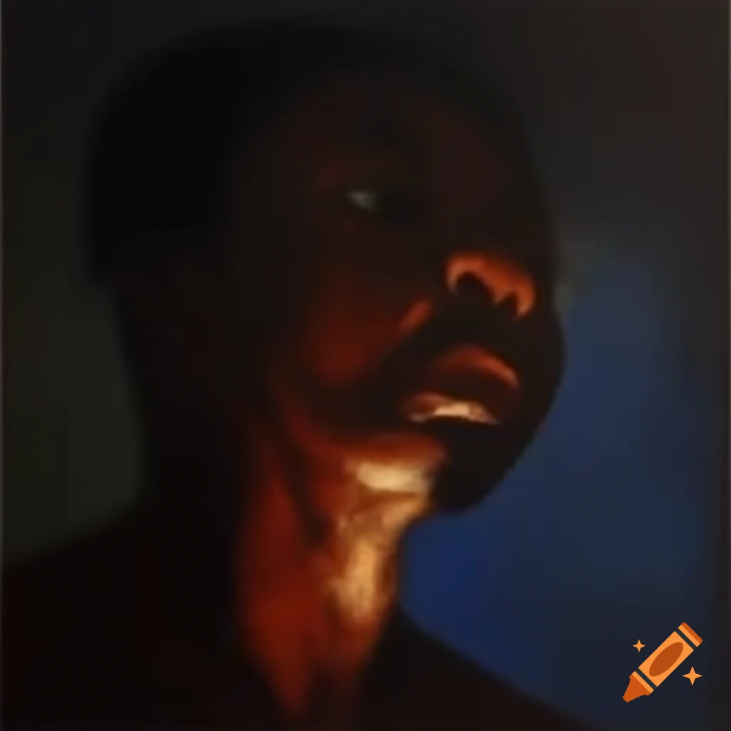 Digital art representing the struggle of a 25-year-old Black man