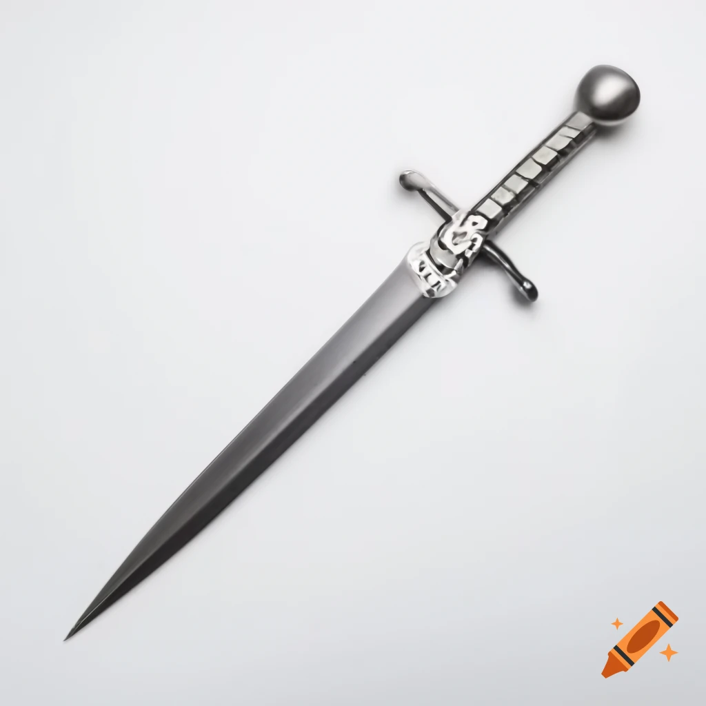 Steel throwing dagger isolated on white background
