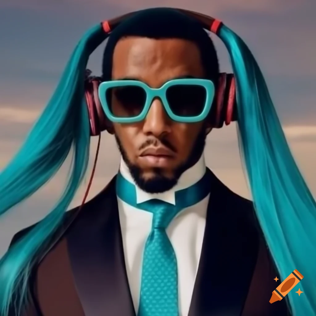 Character Diddy dressed as Hatsune Miku