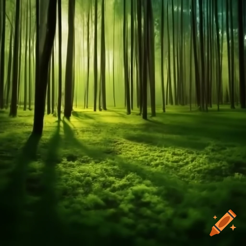 Nostalgia-filtered view of a serene forest
