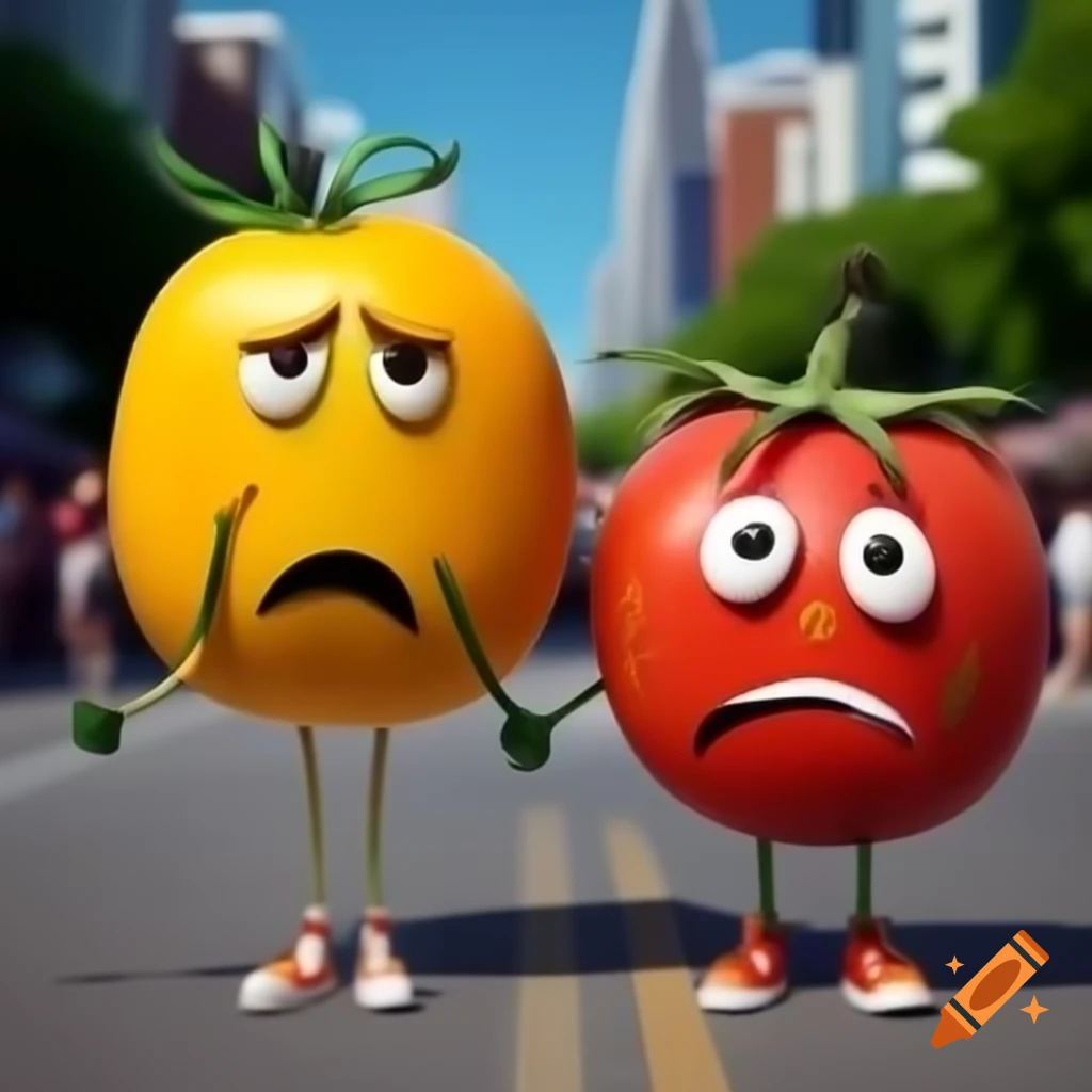 Mango expressing sadness over tomato boyfriend's mishap at city festival