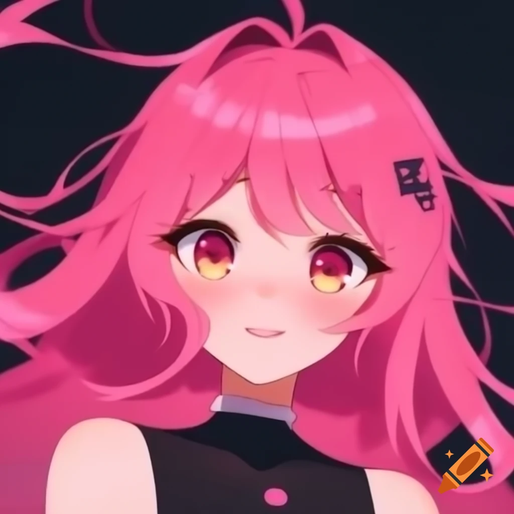 Anime girl with pink hair