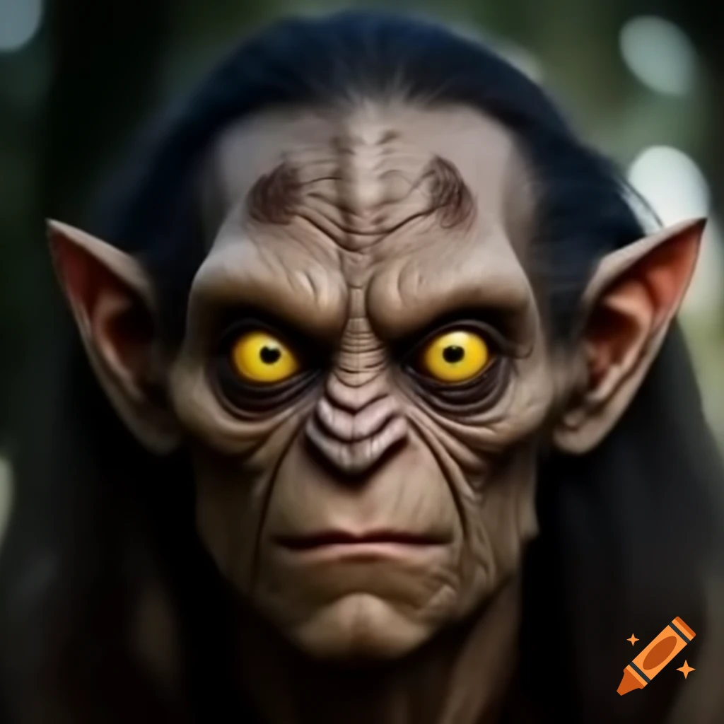 Realistic depiction of a hobgoblin monk with unique features