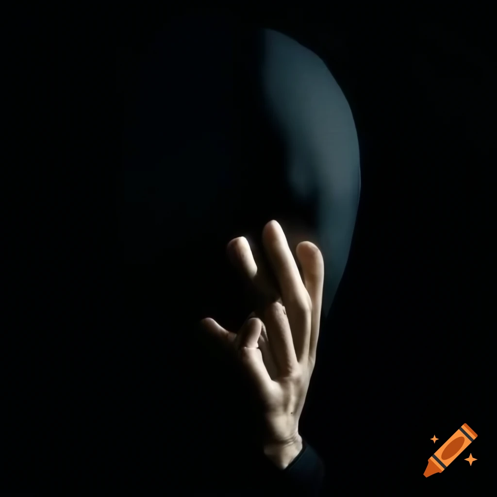 Shadowy portrait of a man expressing hidden sorrow and suppressed feelings