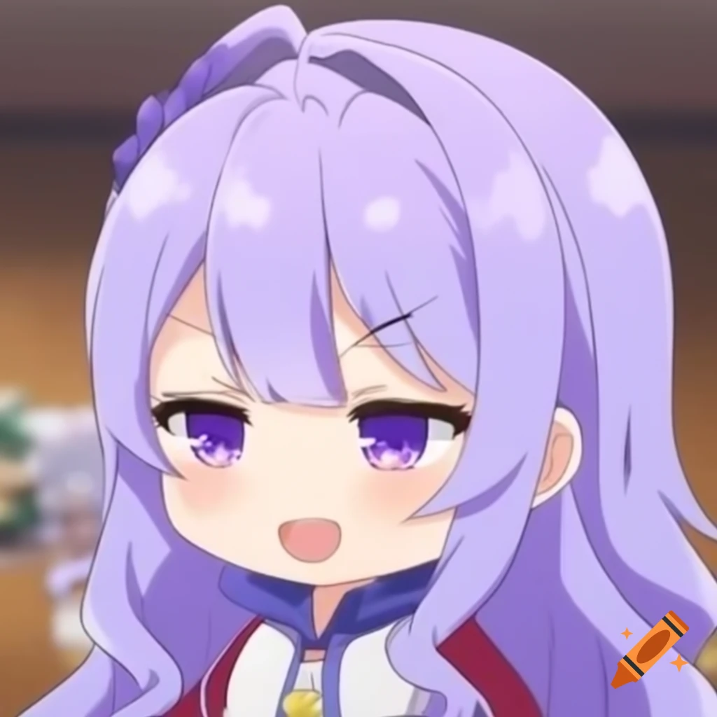 Lavender-haired anime chibi character