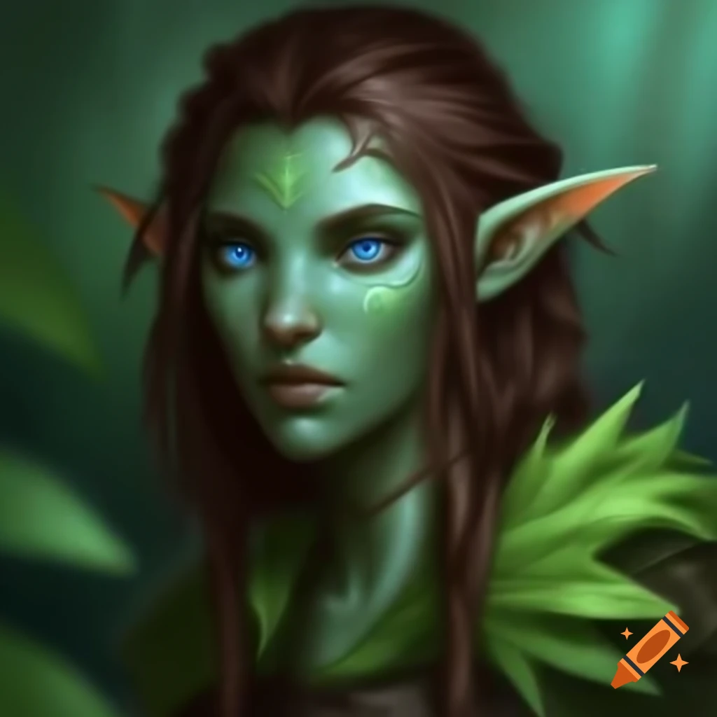Astral elf hunter with pale skin blue glowing dots cerulean eyes and