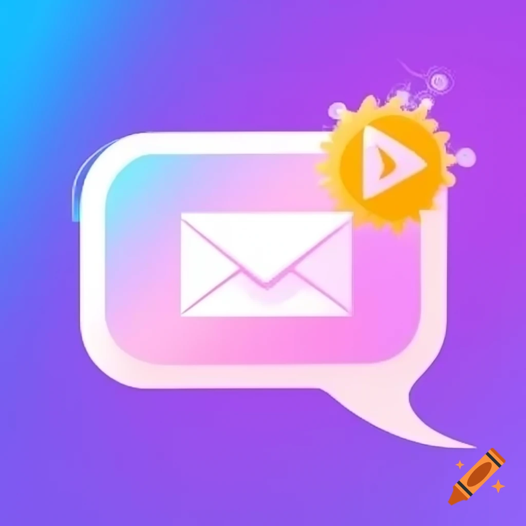 Unique text message bubble design with vibrant background
