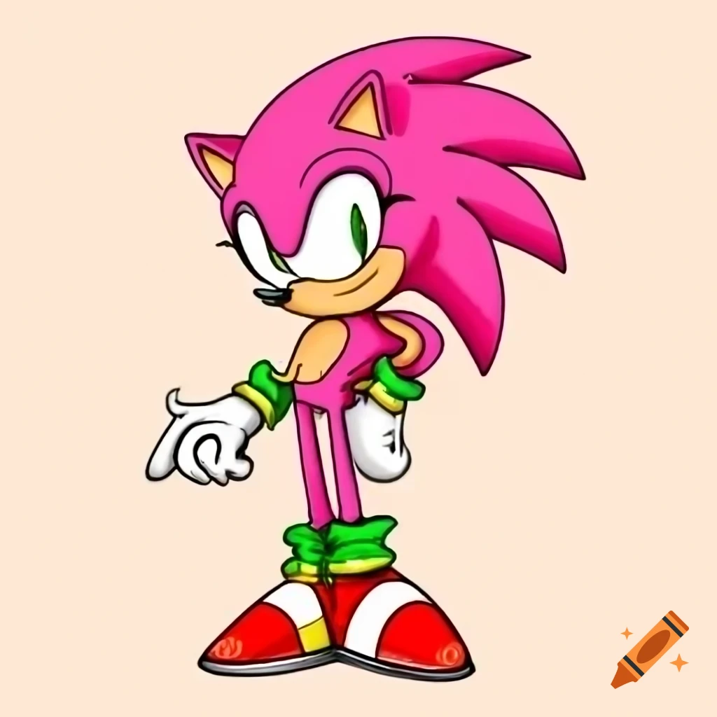 Hot pink female character inspired by Sonic the Hedgehog