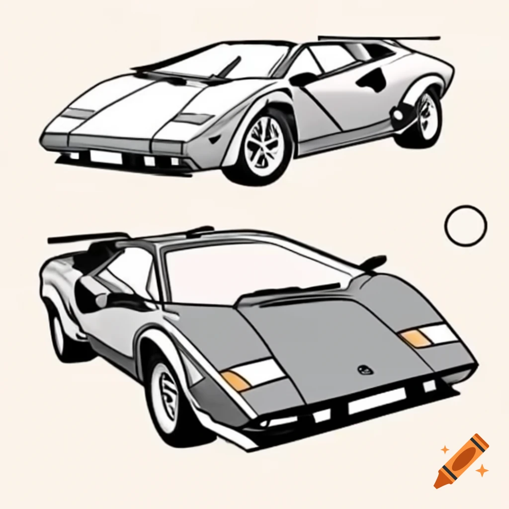 Lamborghini Countach in HD with metallic color gradation