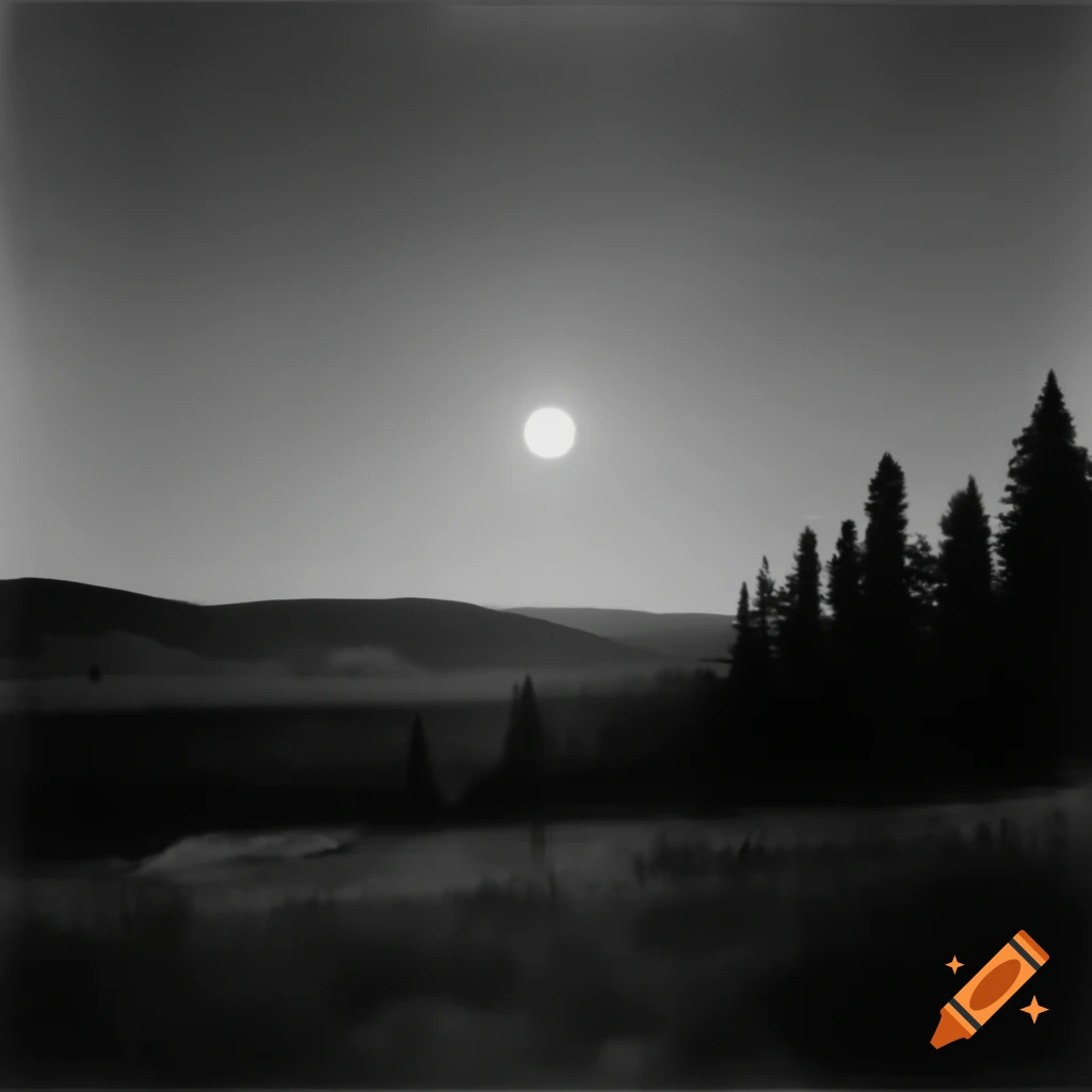 Vintage black and white photo of Carter's moon landscape in Idaho