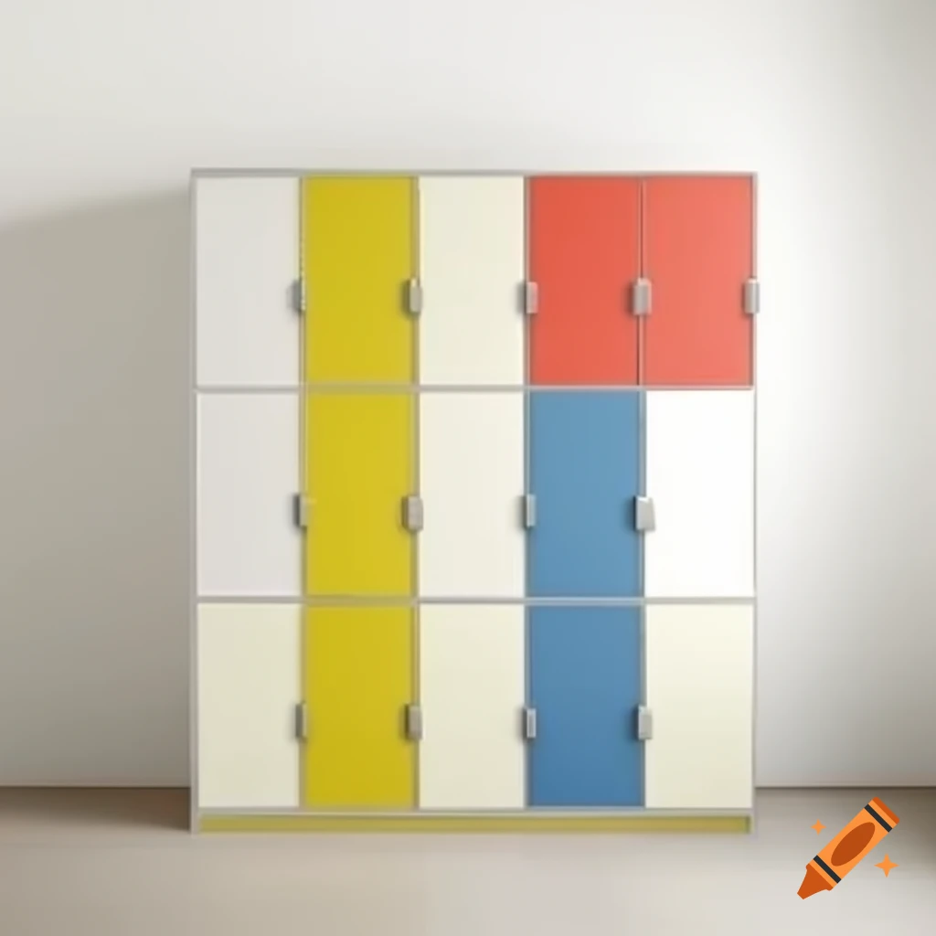 Stacked changing room locker with five individual MDF doors