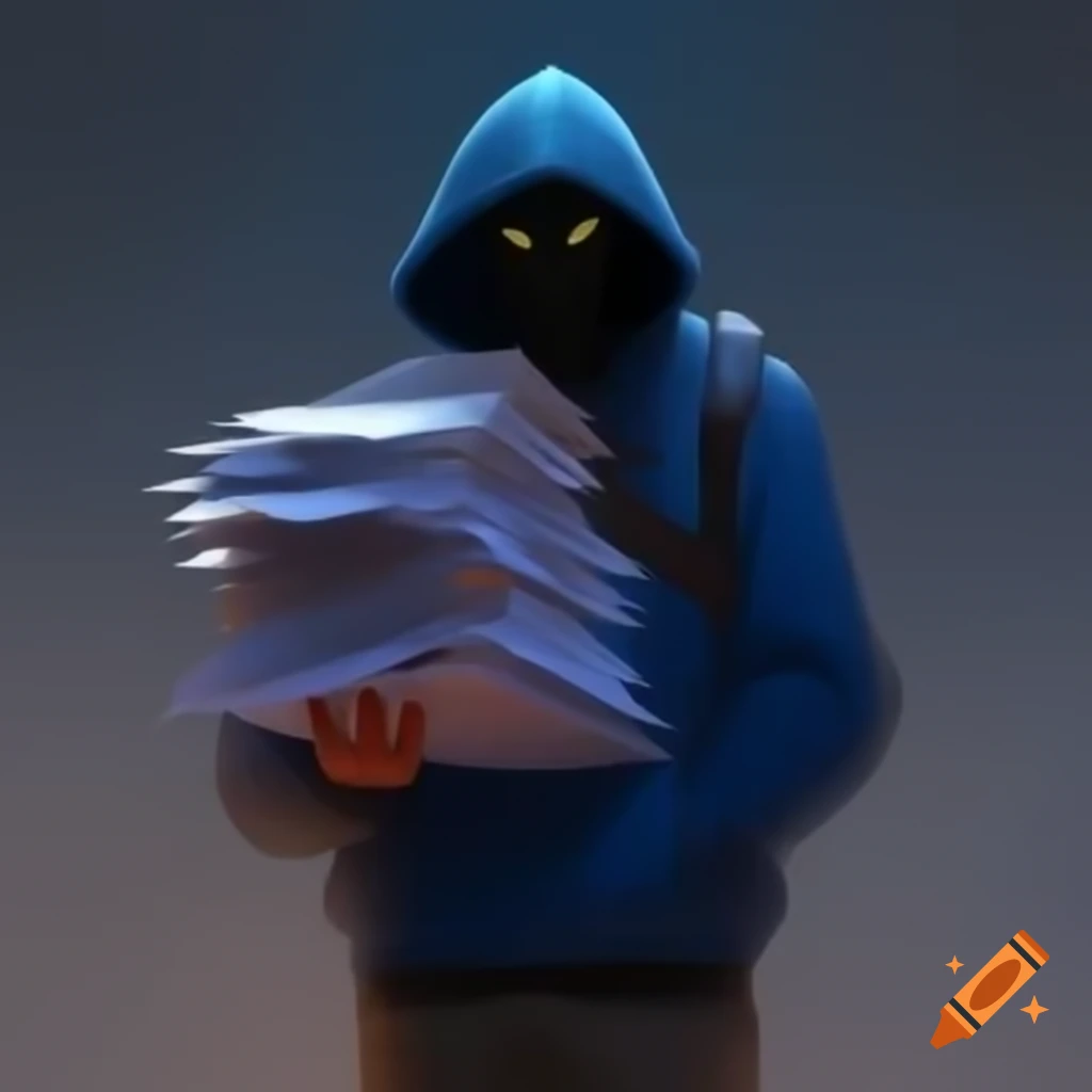Security dragon guarding stack of papers from hooded thieves