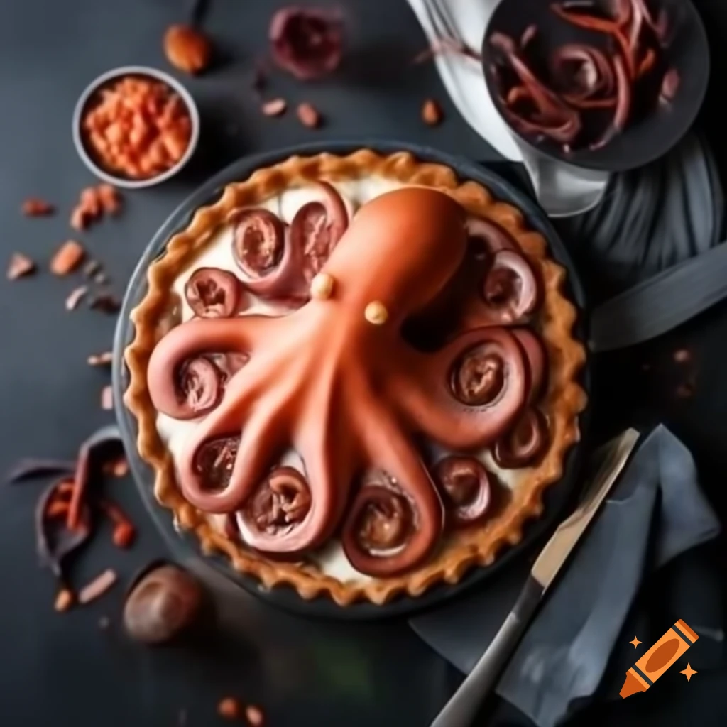Realistic octopus pie for Thanksgiving dinner