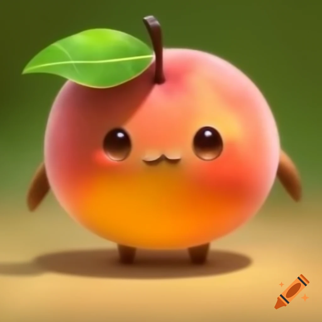 Round peach-colored creature with leaf wings