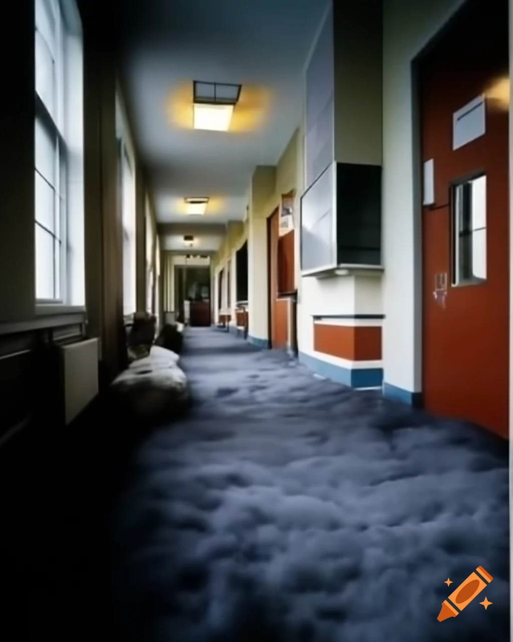 Hospital room featuring a thick fur carpet