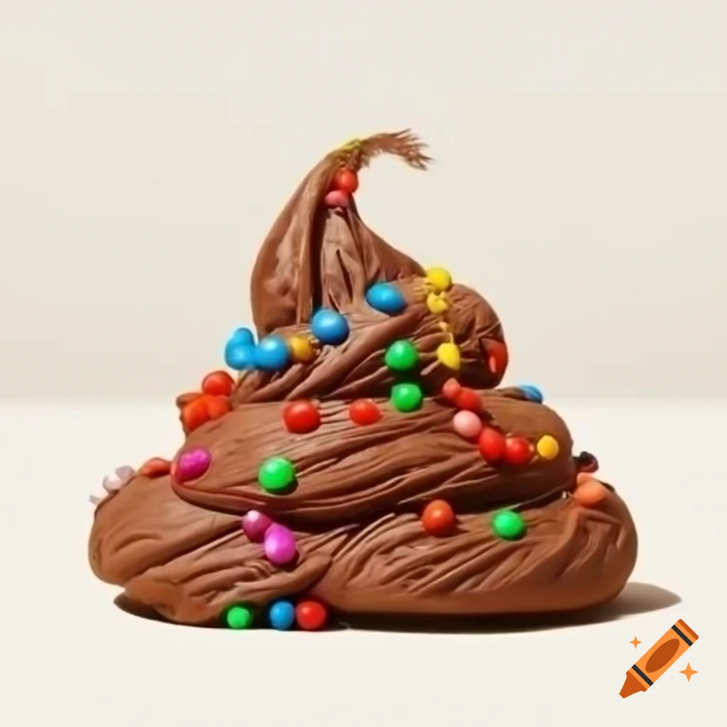 Colorful magical representation of poop with smarties