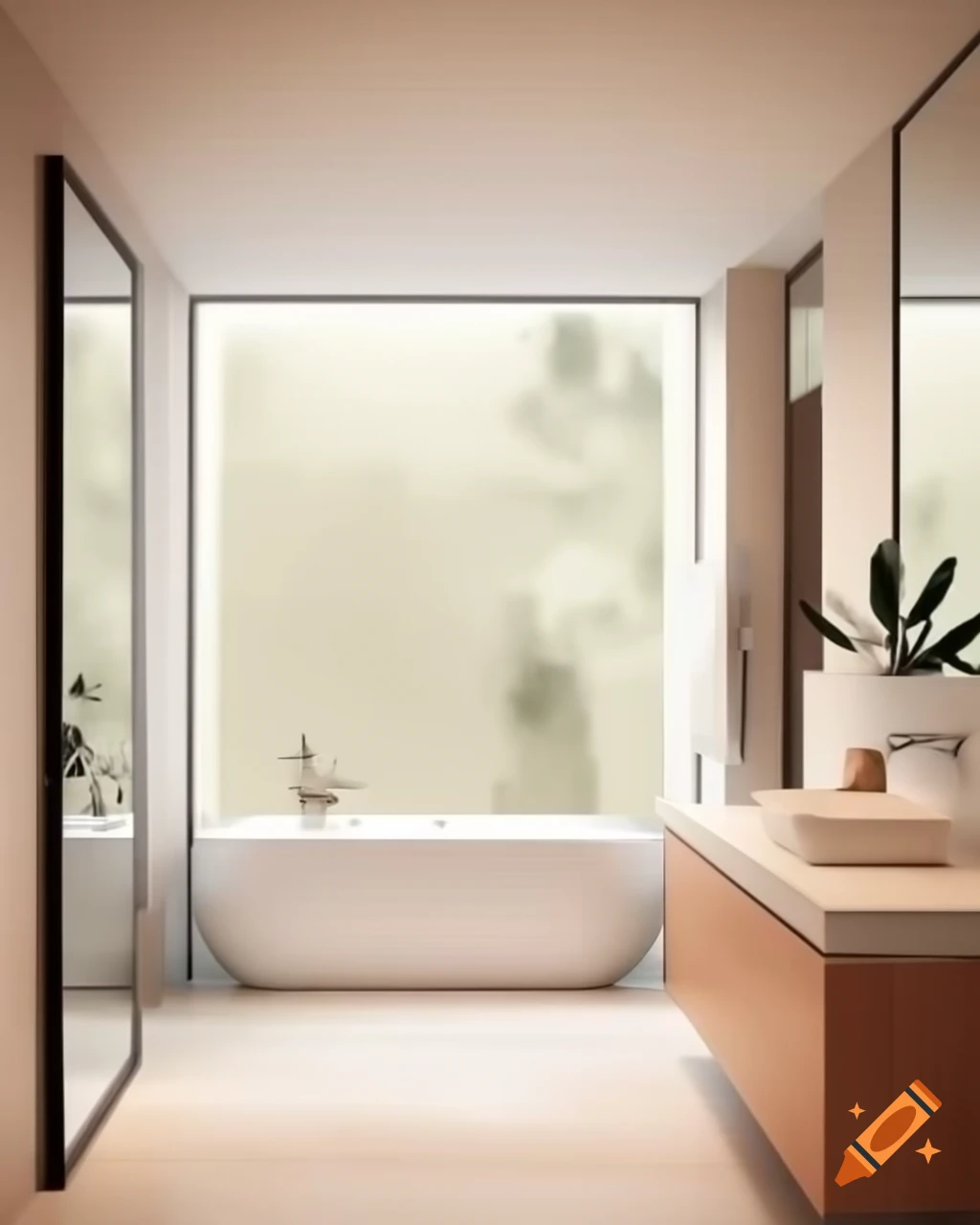 Luxurious bathroom design featuring toilet shower area and double