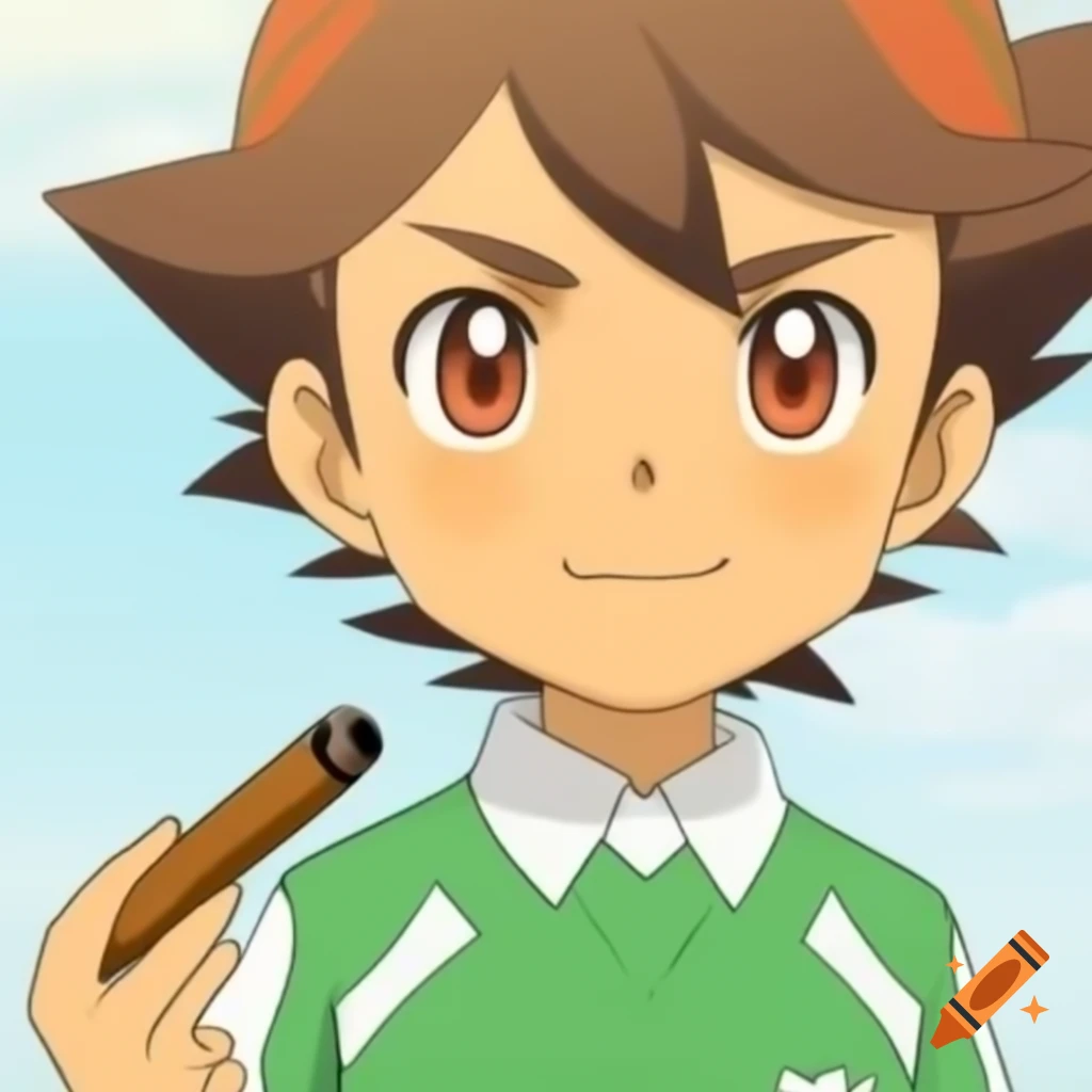 Inazuma Eleven character holding a cigarette in anime style