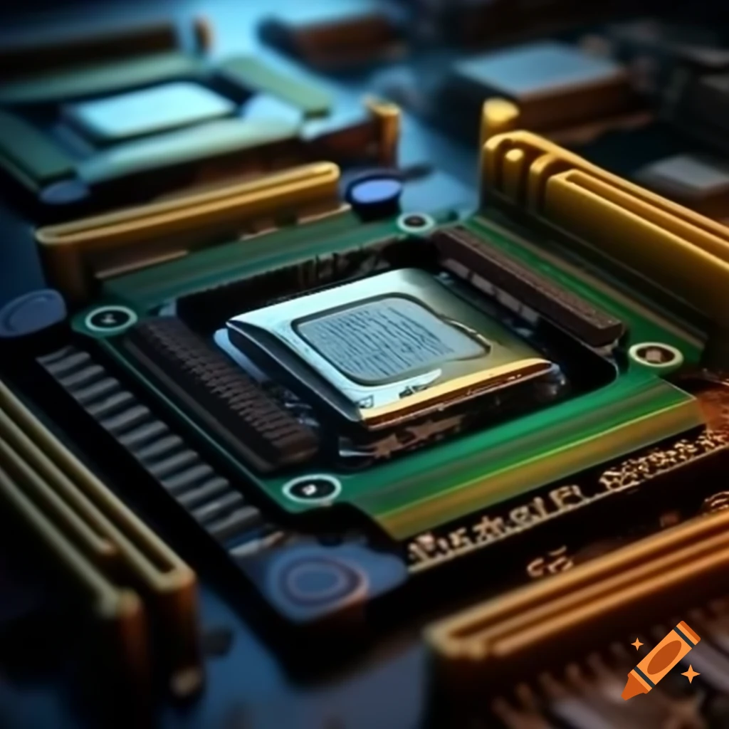 Realistic depiction of a computer CPU