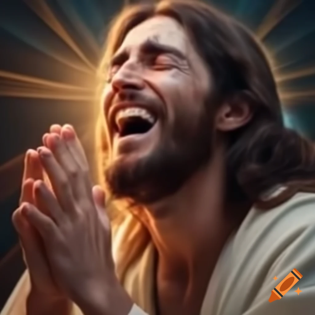 Jesus expressing tears of joy