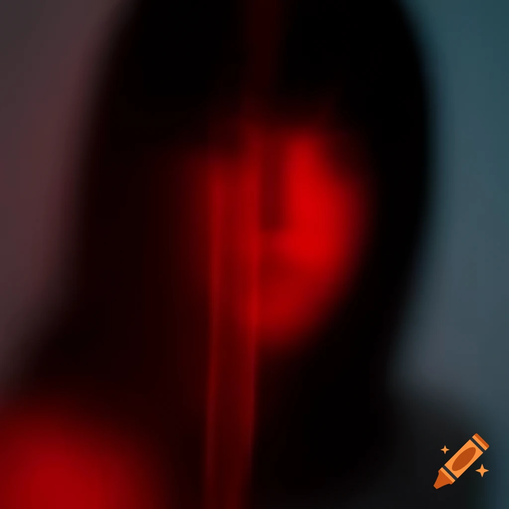 Abstract expressionism with thick fuzzy red line on white background
