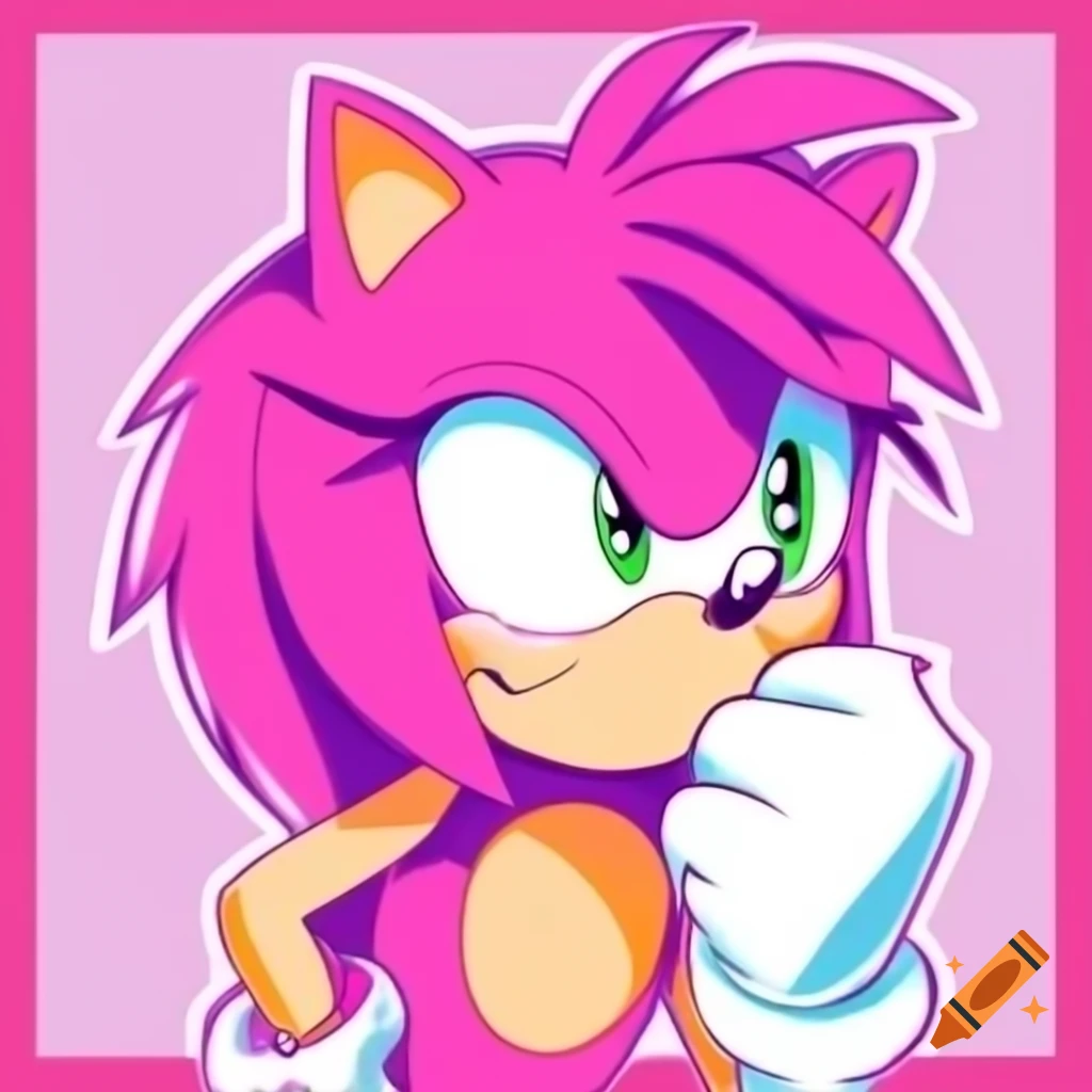 Hot pink female character inspired by Sonic the Hedgehog