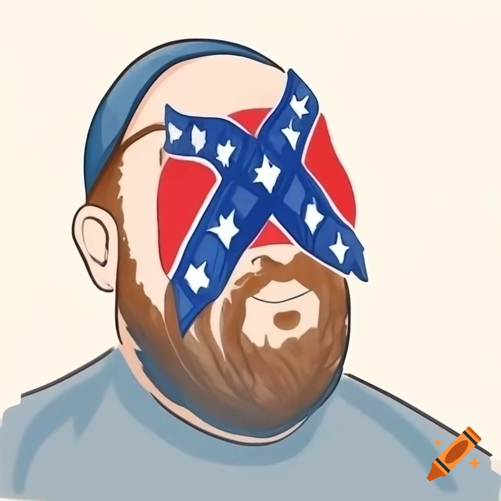 Man wearing kippa and confederate flag mask