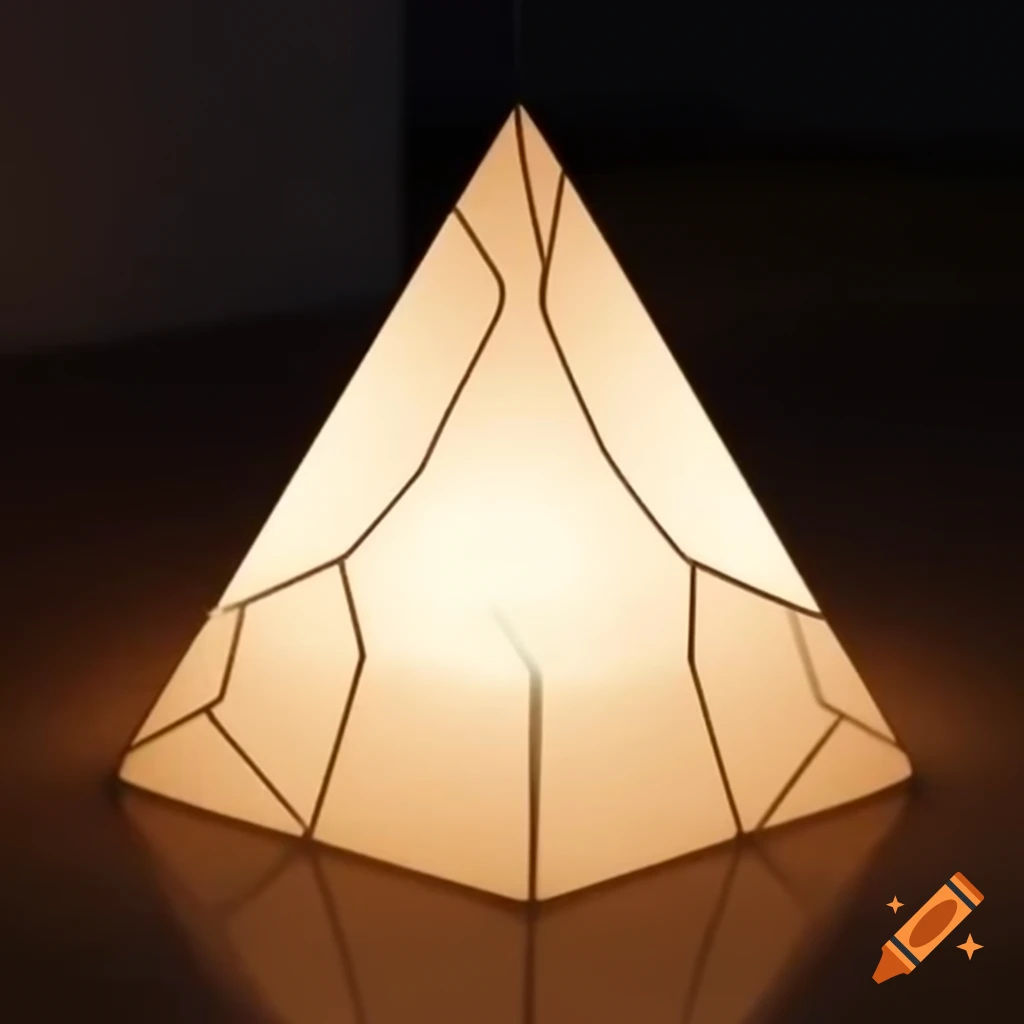 Designer floor lamp shaped like crystals in simple cut tetragonal prism style