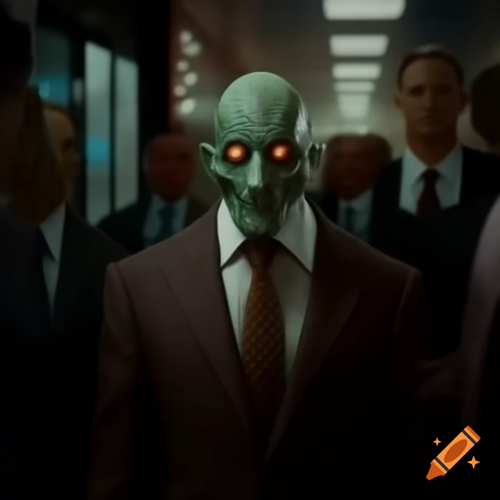 Dramatic depiction of corrupt businessman and politician with educated person and shopkeeper