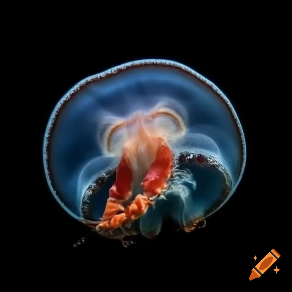 Androgynous alien with jellyfish, sloth, and lobster features