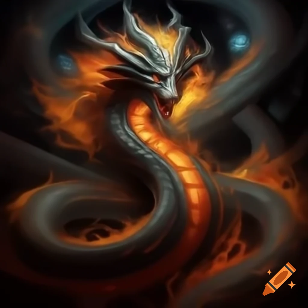 Celestial serpentine entity representing artistic spirit in the cosmos