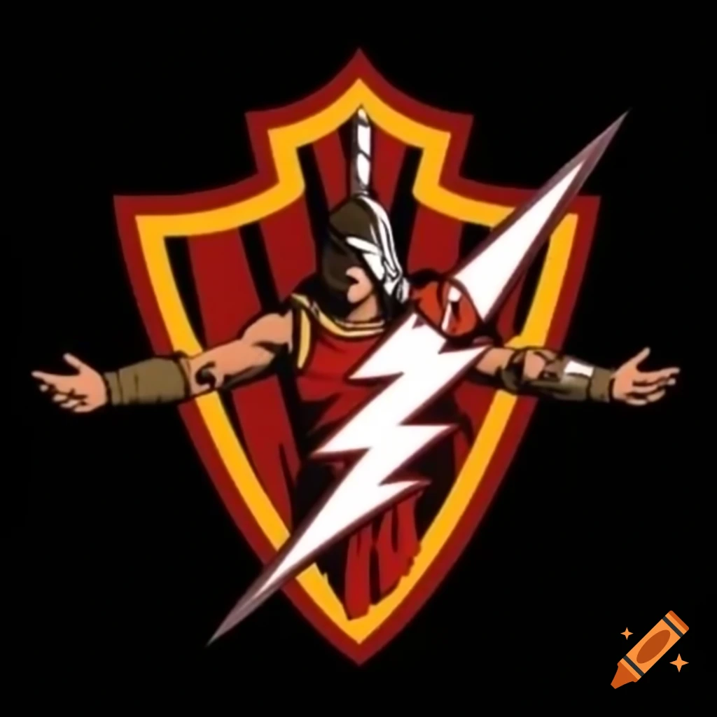 Basketball team's crest featuring warrior with lightning bolt and 'CACIQUES' text in Spanish