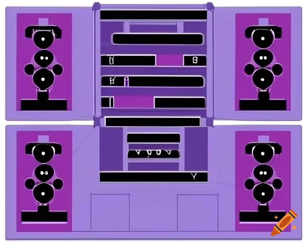 Design Pack Of 4 Twitch Offline Screens In Purple And Black On Craiyon abstract-painting-with-yellow-white-purple-and-black-on-craiyon