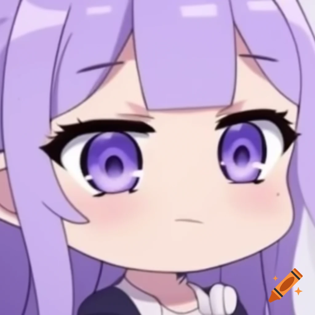 Anime chibi character with lavender hair and ventilation elements