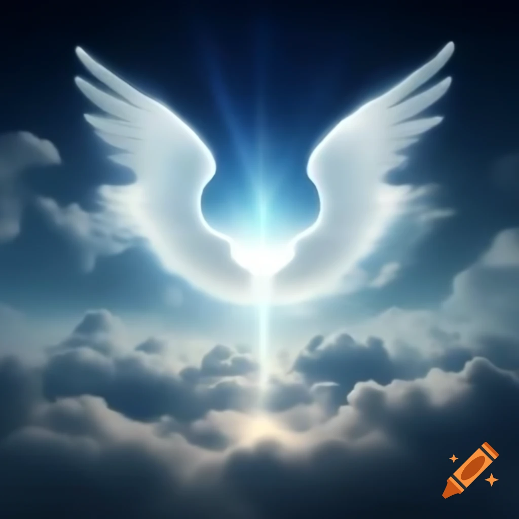 Angelic heavens with white glowing clouds