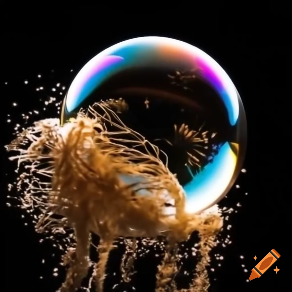 Colorful bursting bubble