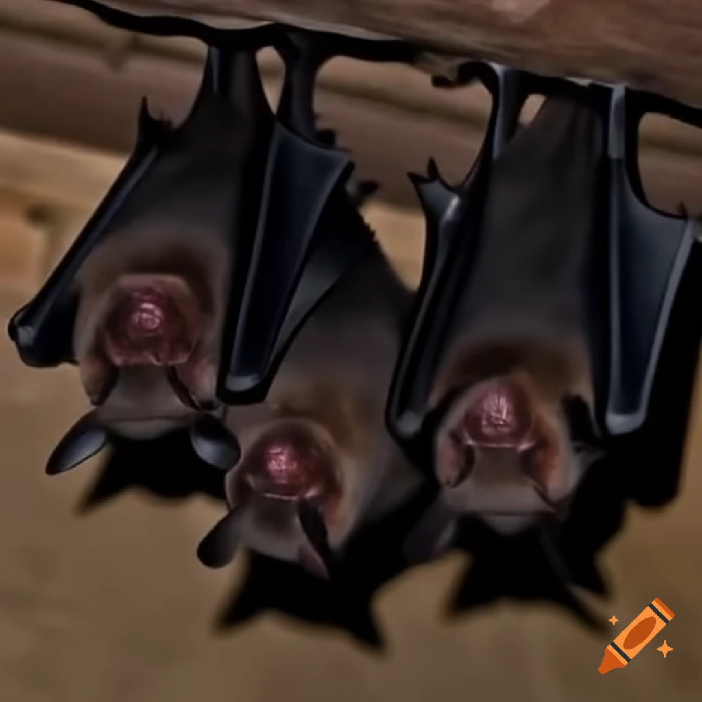 Group of four bats interacting