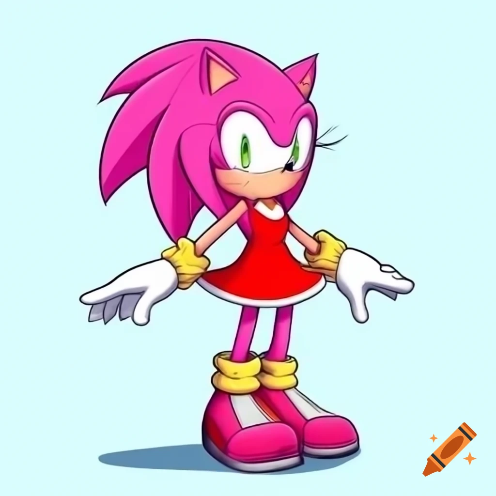 Hot pink female Sonic the Hedgehog character