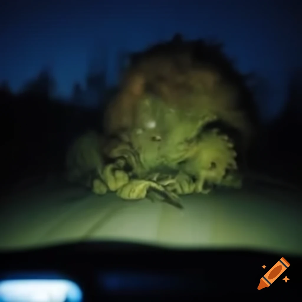 Realistic depiction of an alien creature with features resembling mites, isopods, and porcupines emerging from darkness