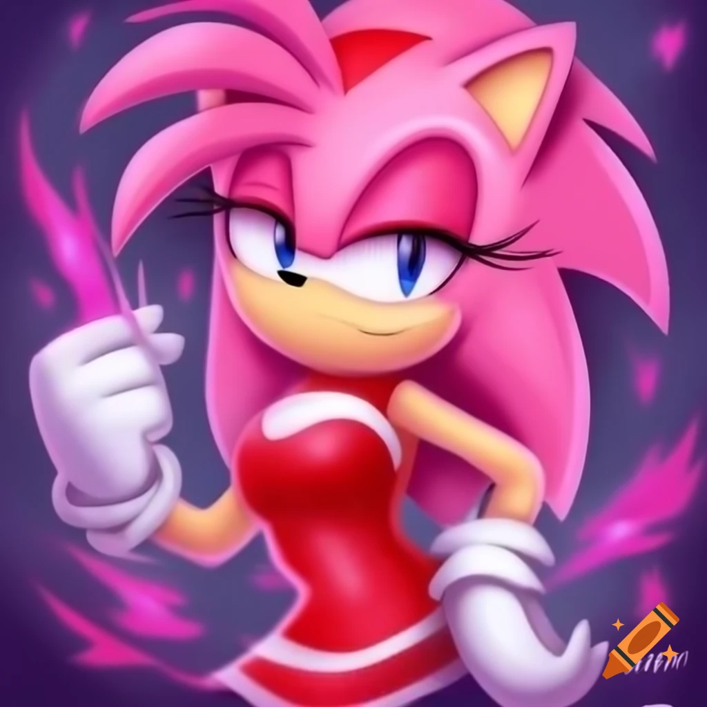 Hot pink female character inspired by sonic the hedgehog on craiyon