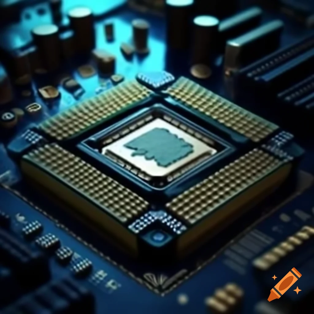 Close-up of a CPU component