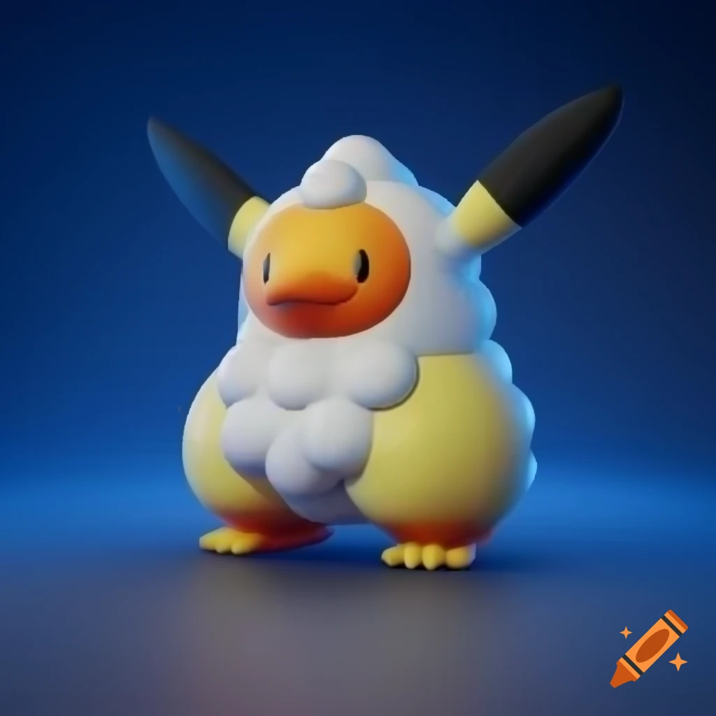 3D rendered design of legendary Pokemon
