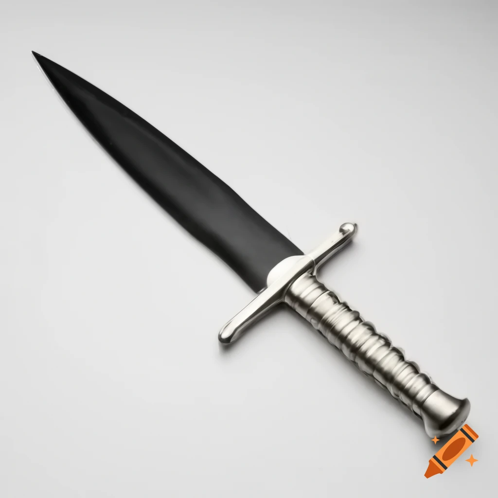 Pointy trench dagger against white background