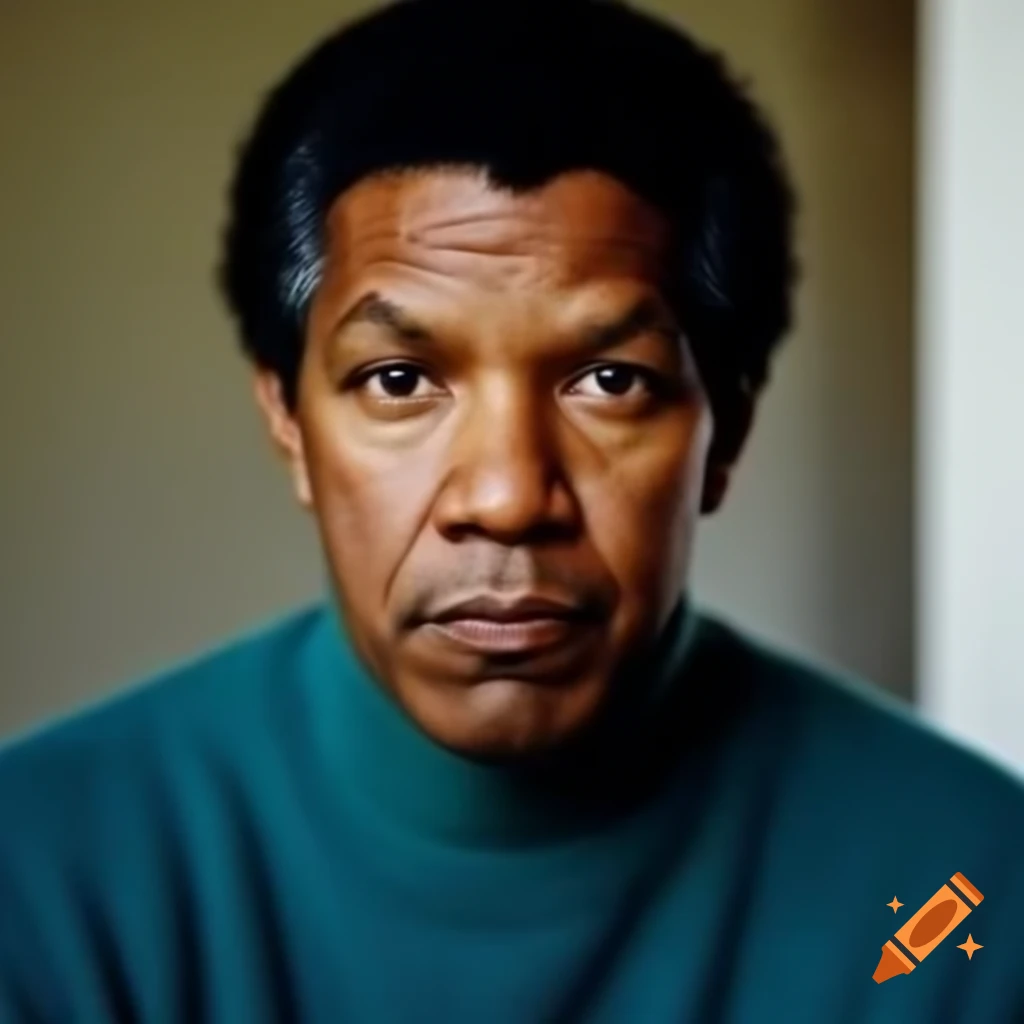 Denzel Washington in a teal sweater