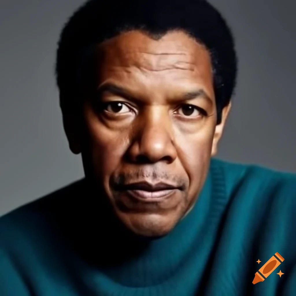 Denzel Washington in a teal sweater