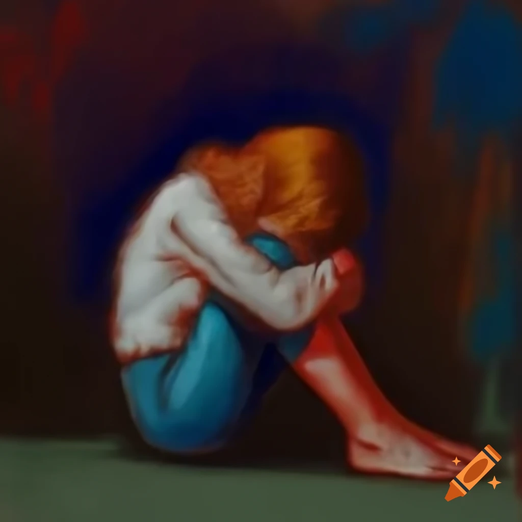 Expressionist artwork depicting themes of insanity and discomfort with vibrant colors