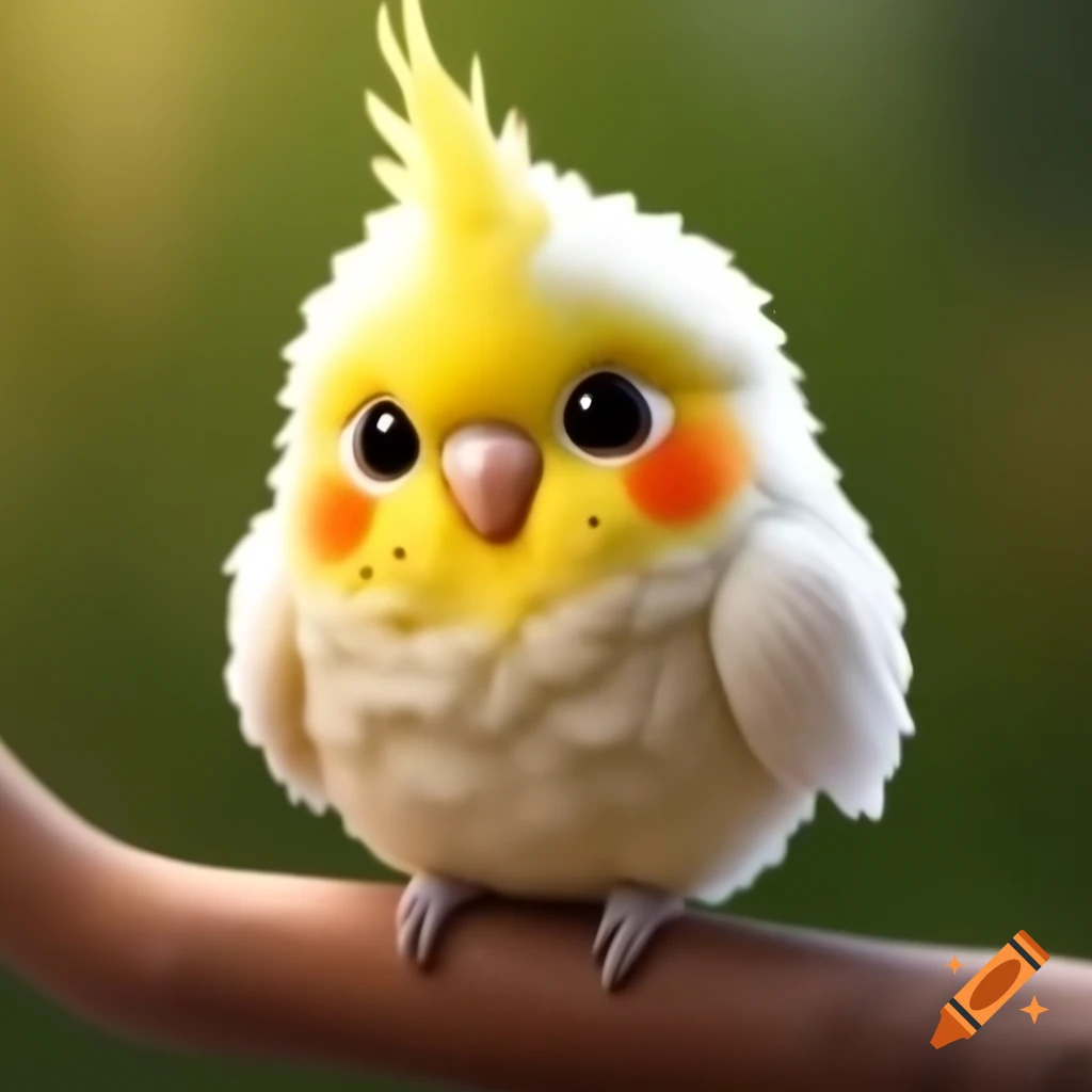 2D Sega style parrot and cute cockatiel illustration
