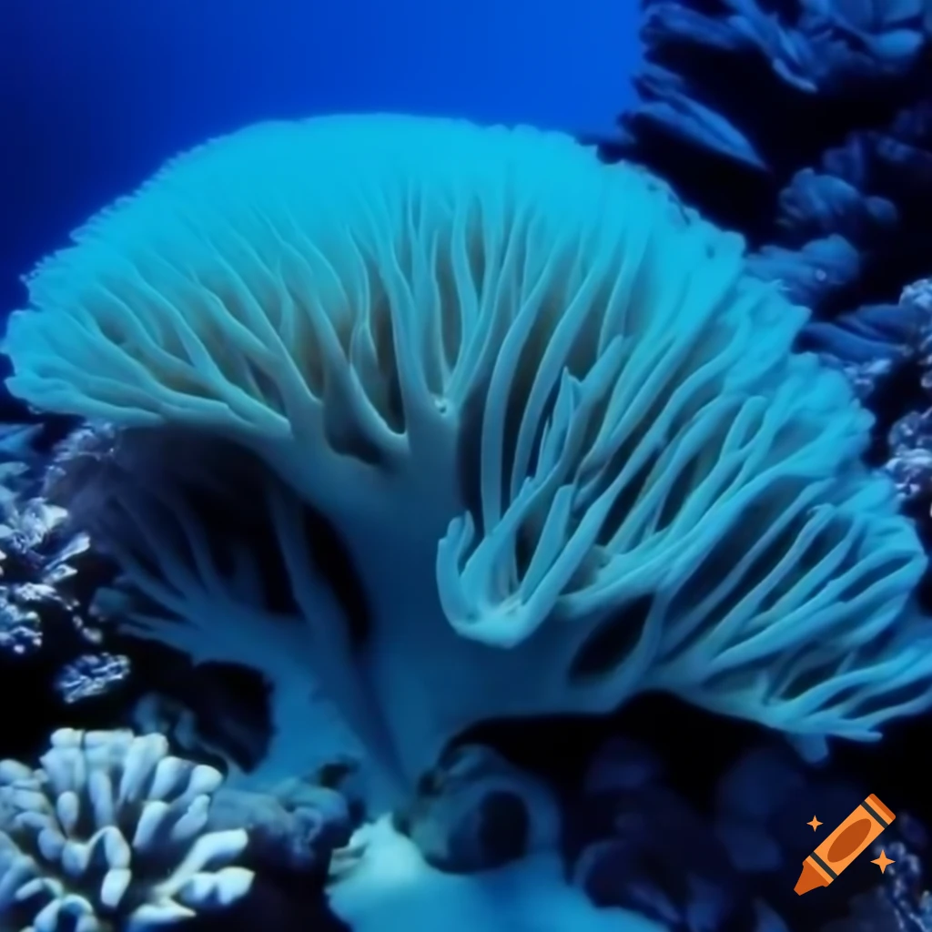 Vibrant blue coral underwater
